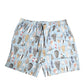 Blue Seashell Print Nylon Men Shorts Swimwear