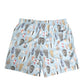 Blue Seashell Print Nylon Men Shorts Swimwear