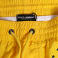 Yellow Nylon Logo Print Men Boxer Short Swimwear
