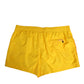 Yellow Nylon Logo Print Men Boxer Short Swimwear
