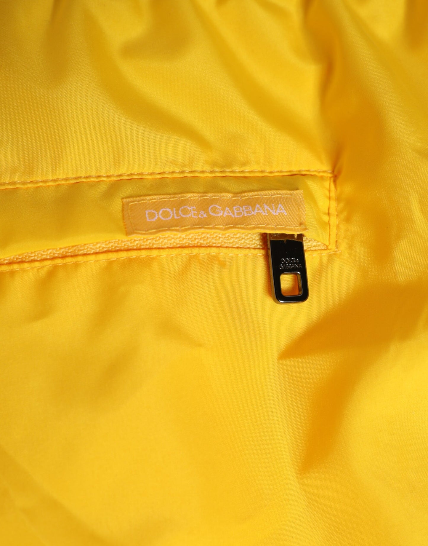 Yellow Nylon Logo Print Men Boxer Short Swimwear