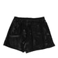 Black Silk Satin Elastic Men Boxer Short Swimwear