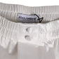 White Silk Satin Elastic Men Boxer Short Swimwear