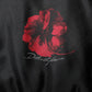 Black Red Floral Silk Bomber Blouson Jacket