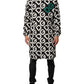 Black White Logo Print Hooded Coat Men Jacket