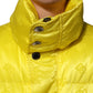 Yellow Nylon Logo Puffer Bomber Men Jacket