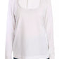 White Cotton Longsleeve Collared Blouse