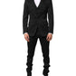 Black 3 Piece Brocade Jacquard Suit MARTINI