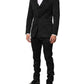 Black 3 Piece Brocade Jacquard Suit MARTINI