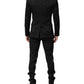 Black 3 Piece Brocade Jacquard Suit MARTINI