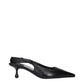 Black Leather Flat Sandals