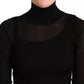 Black Turtleneck Form Fitting Pullover Sweater