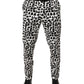 Black White Abstract Print Cotton Blend Pants