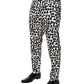 Black White Abstract Print Cotton Blend Pants