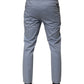 Light Blue Cotton Drawstring Elastic Waist Men Pants