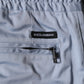 Light Blue Cotton Drawstring Elastic Waist Men Pants
