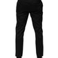 Black Cotton Tapered Men Formal Trousers Pants