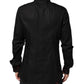 Black Cotton Embellished Collar Men’s Shirt