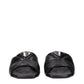 Black Leather Flat Sandals