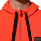 Red Fluorescent Polyester Logo Patch Hoodie Sweater