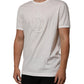 White Cotton DG Crown Embossed Men T-shirt