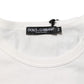White Cotton DG Crown Embossed Men T-shirt