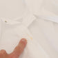 White Cotton Collared Long Sleeves Formal Top