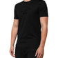Black Cotton Velvet Logo Print Men T-shirt
