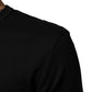 Black Cotton Velvet Logo Print Men T-shirt