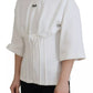 White Cotton Corset Stretch Top  T-shirt