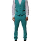 Cyan 3 Piece Wool Silk Blend Suit SICILIA