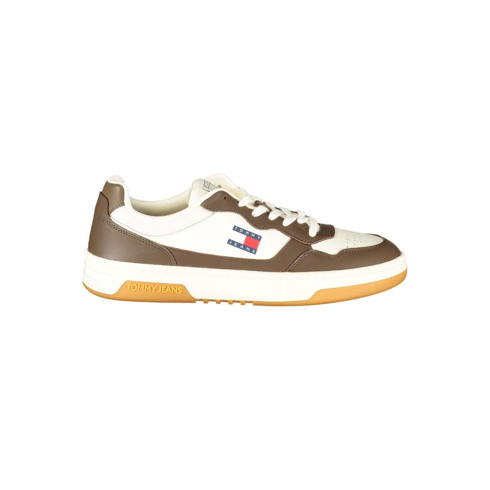 White Polyurethane Men Sneaker