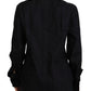 Black Cotton Collared Long Sleeves Shirt