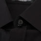 Black Cotton Collared Long Sleeves Shirt