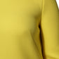 Yellow Viscose Acetate Mini Long Sleeve Dress