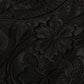 Black Silk Lace Trim Long Sleeves Blouse Top