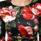 Black Floral Fiori Pittorici Mini Bodycon Dress