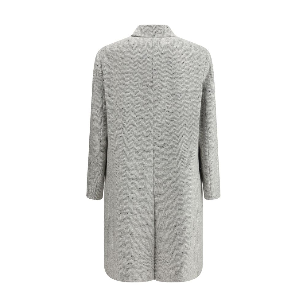 Gray Fleece Wool Coat
