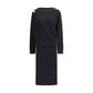Black Fleece Wool Casual Dress