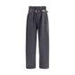 Gray Cotton Casual Pants