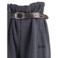 Gray Cotton Casual Pants