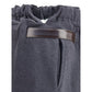 Gray Cotton Casual Pants