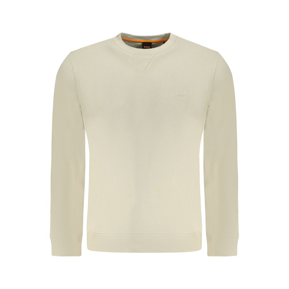Beige Cotton Men Sweatshirt