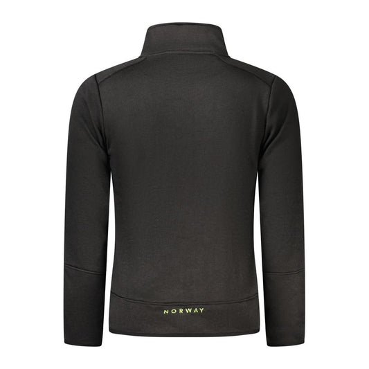 Black Polyester Men Sweatshirt
