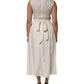 Ivory White Sleeveless Maxi Cupro Viscose Dress