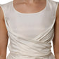 Ivory White Sleeveless Maxi Cupro Viscose Dress