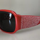 DG4027 Red Crystal Black Lens Shades Sunglasses