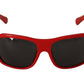 DG4027 Red Crystal Black Lens Shades Sunglasses