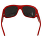 DG4027 Red Crystal Black Lens Shades Sunglasses