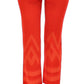 Red Pants Cropped 3/4 Short Nude Capri Pants